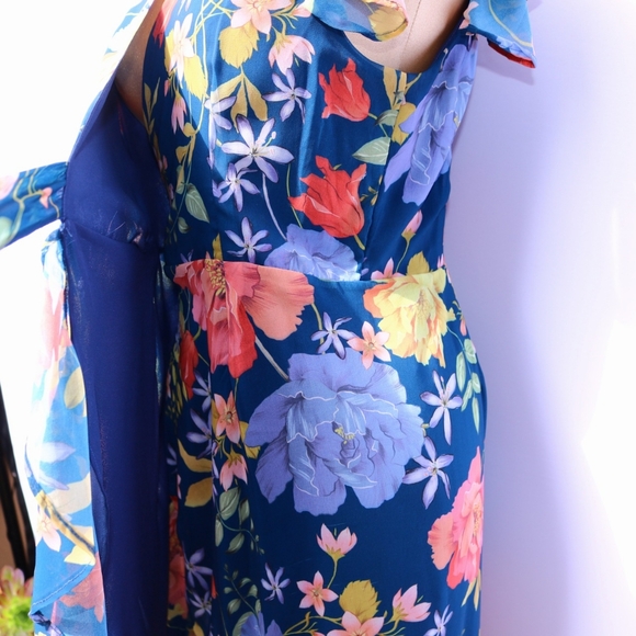 Sweet Pea New York by Stacy Frati High Low Ruffle Wrap Dress, Floral Medium - Picture 4 of 11